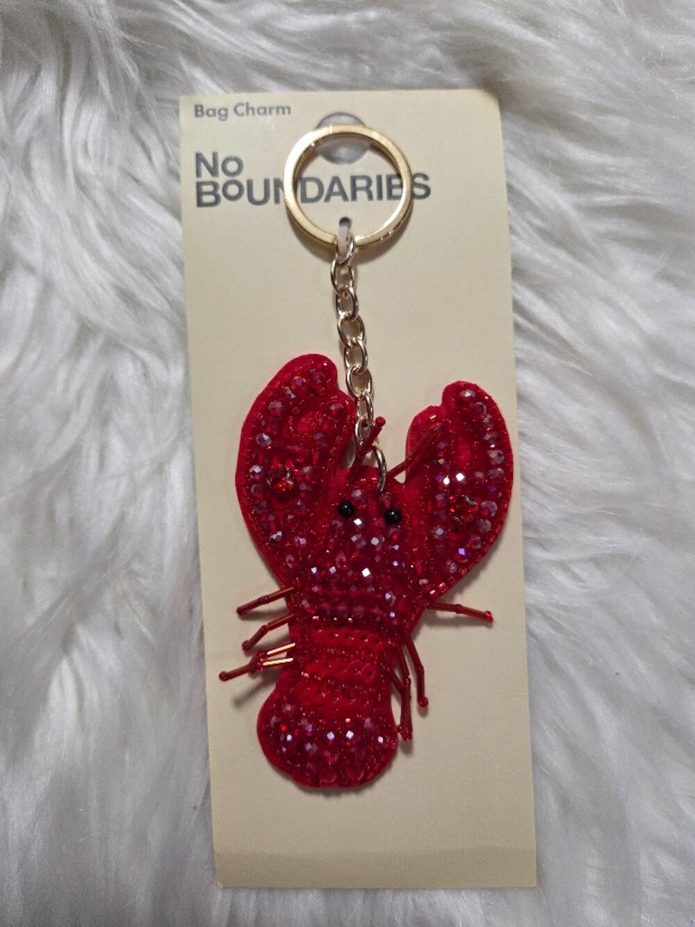 No Boundaries Beaded Lobster Bag Charm